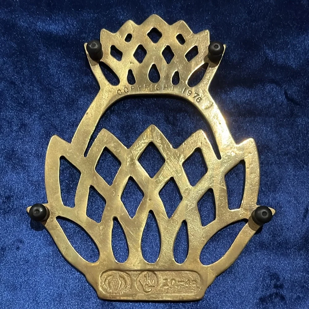 Newport Pineapple Trivet Virginia Metalcrafters Brass Vintage 1976 Discontinued